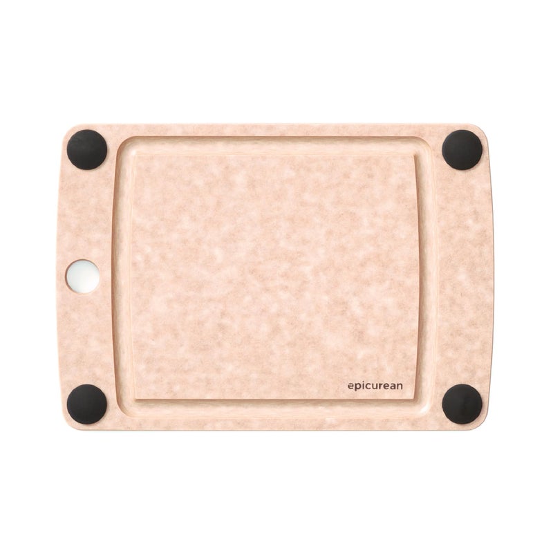 Epicurean All-In-One Cutting Board with Non-Slip Feet and Juice Groove, 10" Ã— 7", Natural/Black - Image 1